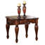 Élégante table de bout en bois de cerisier avec profil sculpté en placage pour le salon