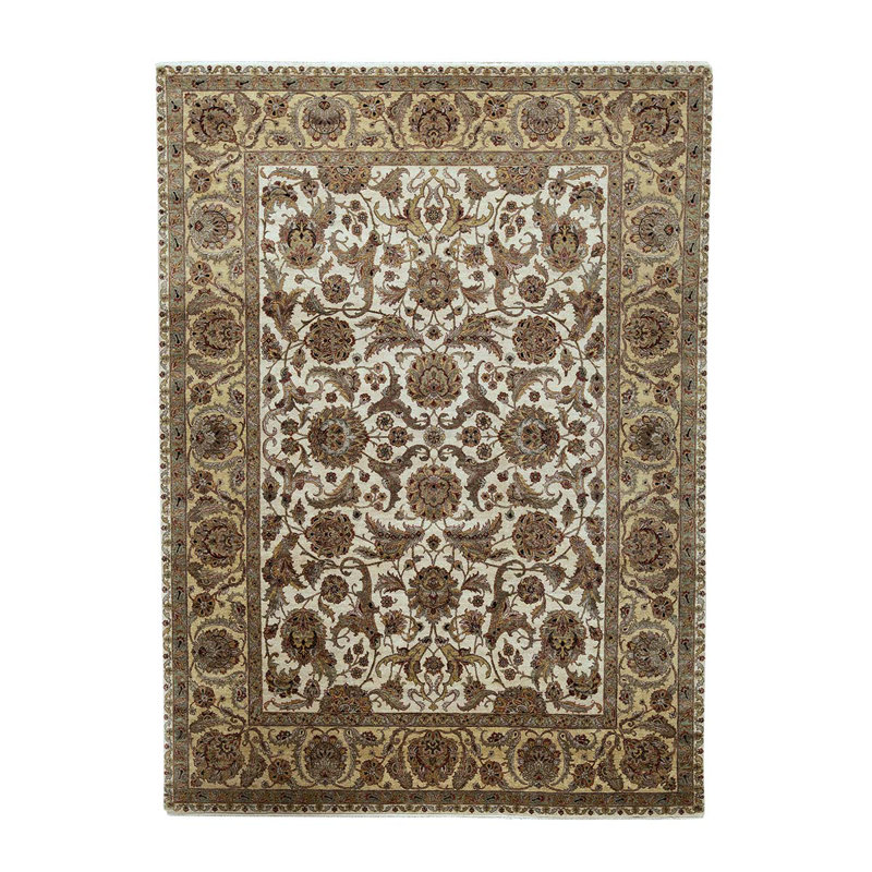 Wool Oriental Area Rug in Gold