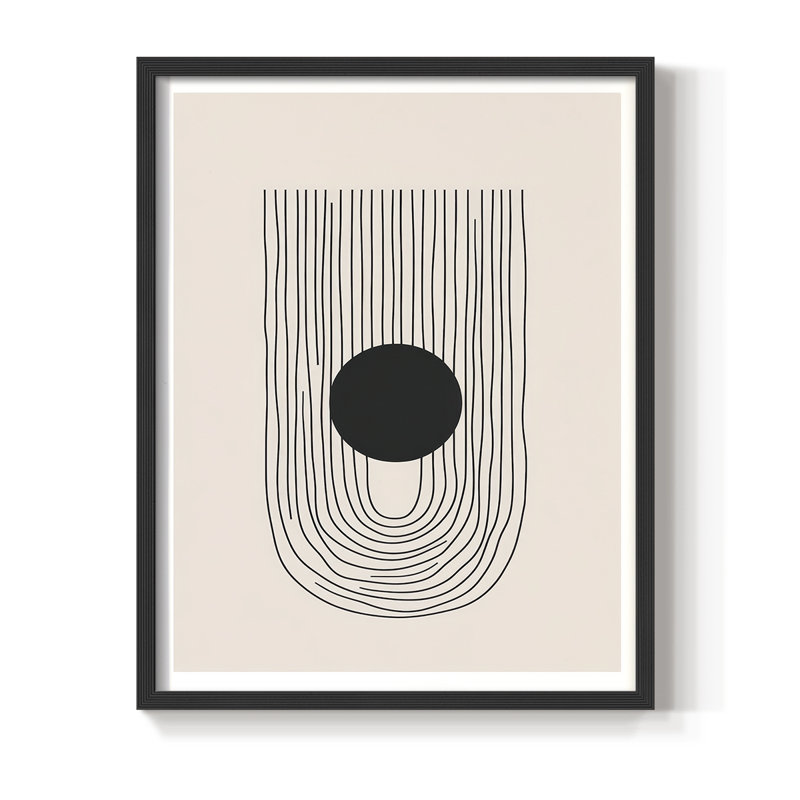 «Abstract CDLVII», reproduction encadrée - prête à être accrochée - fabriquée aux États-Unis, H 10 po x l 8 po, Noir