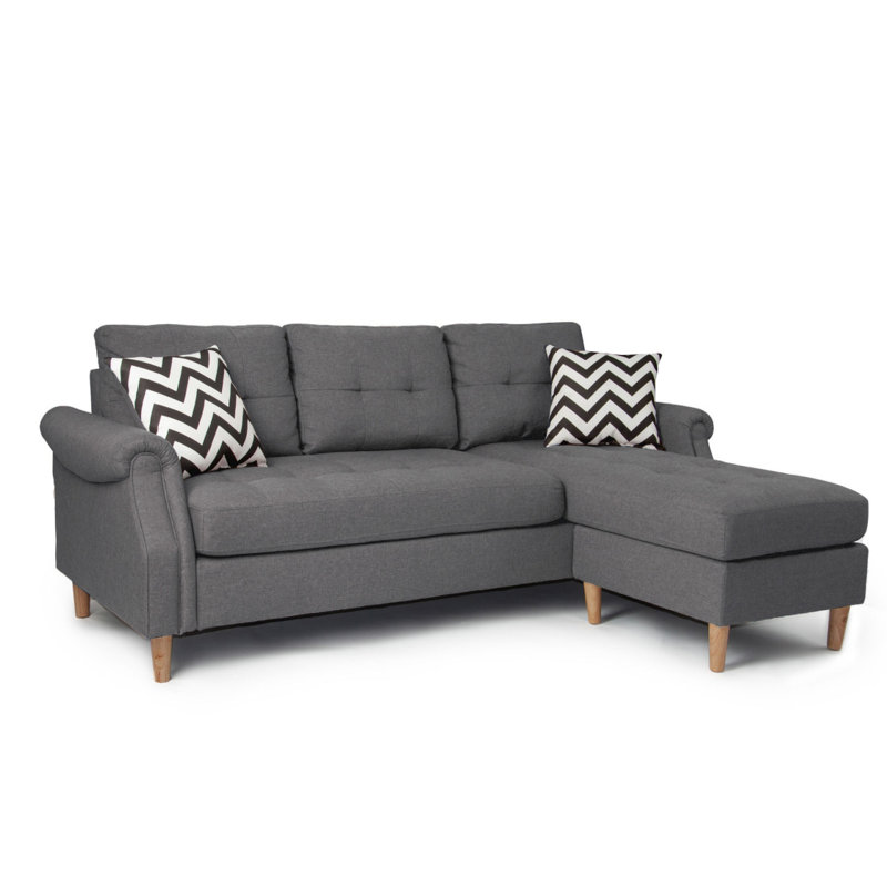 Canapé moderne modulaire en similicuir, Bleu; gris