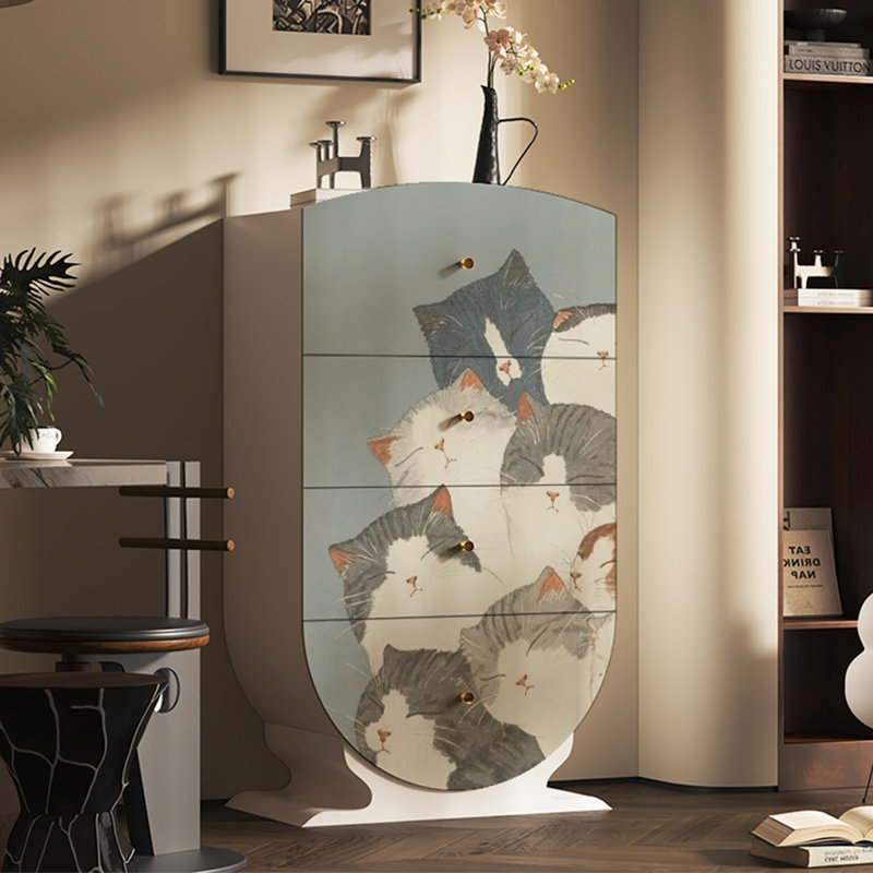 Commode d'appoint en bois multifonctionnelle, Blanc