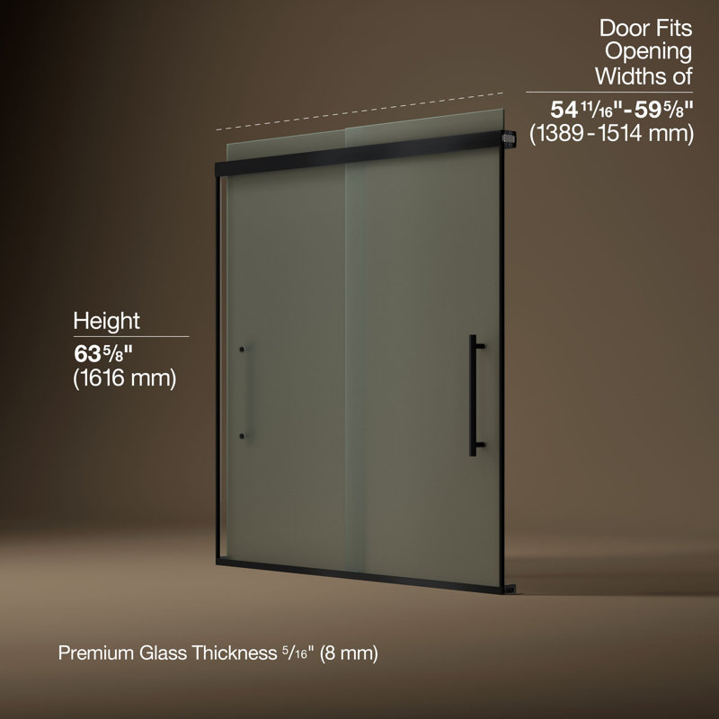 Pleat Frameless Sliding Bath Door, Black