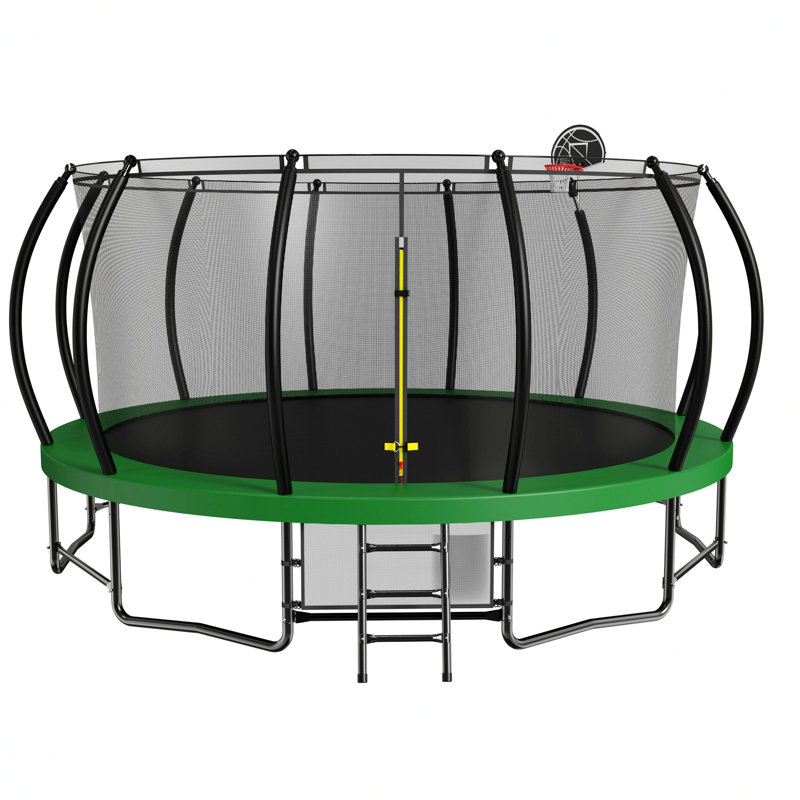 Trampoline solide avec échelle, sac à chaussures