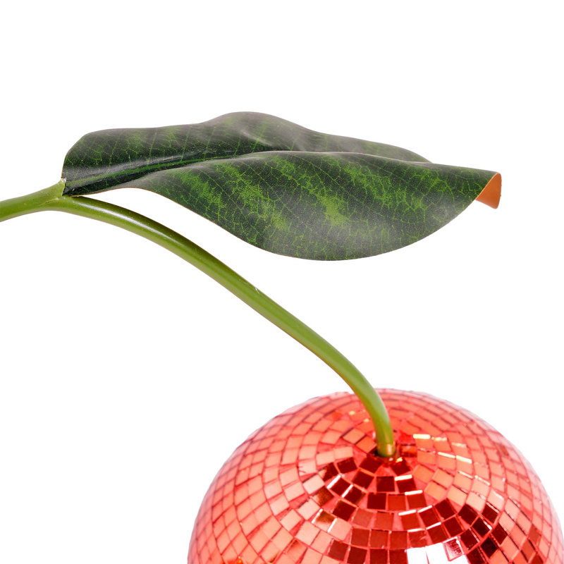 Tipsy Cherry Disco Ball Tabletop and Bar Decor - Red, 7.87" x 9.84" x 3.93"