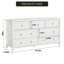Commode à poignées anneaux PB, commode 4/5 tiroirs avec poignées circulaires, armoire de rangement en panneau de fibres à densité moyenne blanc / noir pour chambre à coucher