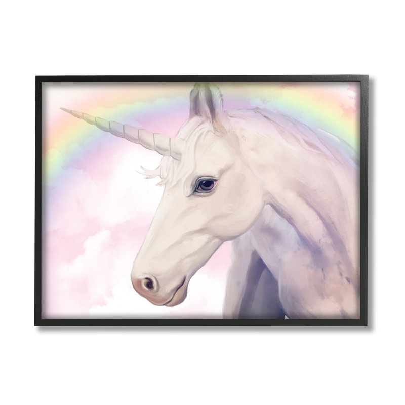 Illustration détaillée de la licorne en forme de corne de cheval, art texturé giclée par Ziwei Li