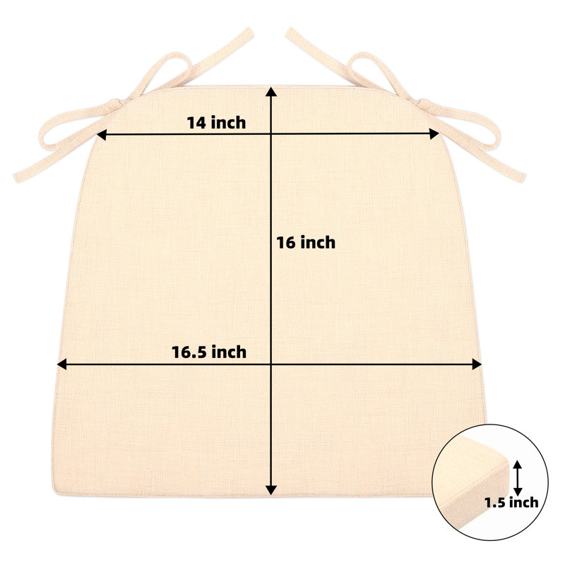 Indoor 1.5'' Dining Chair Chair Pad, Light Beigie Polyester