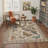 Adonis Aura Floral Butterflies Machine Washable Beige / Brown Indoor Area Rug with Non-Slip Backing-986783357