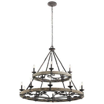 Schirado 15 - Light Waggon Wheel Chandelier