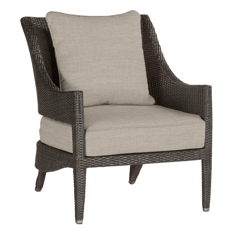 Athena Patio Lounge Chair with Cushions, Dove Sunbrella Linen, Welt, Oyster