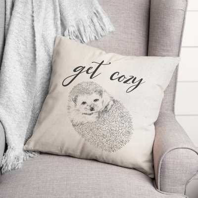 Get Cozy Hedgehog Square Pillow Cover & Insert