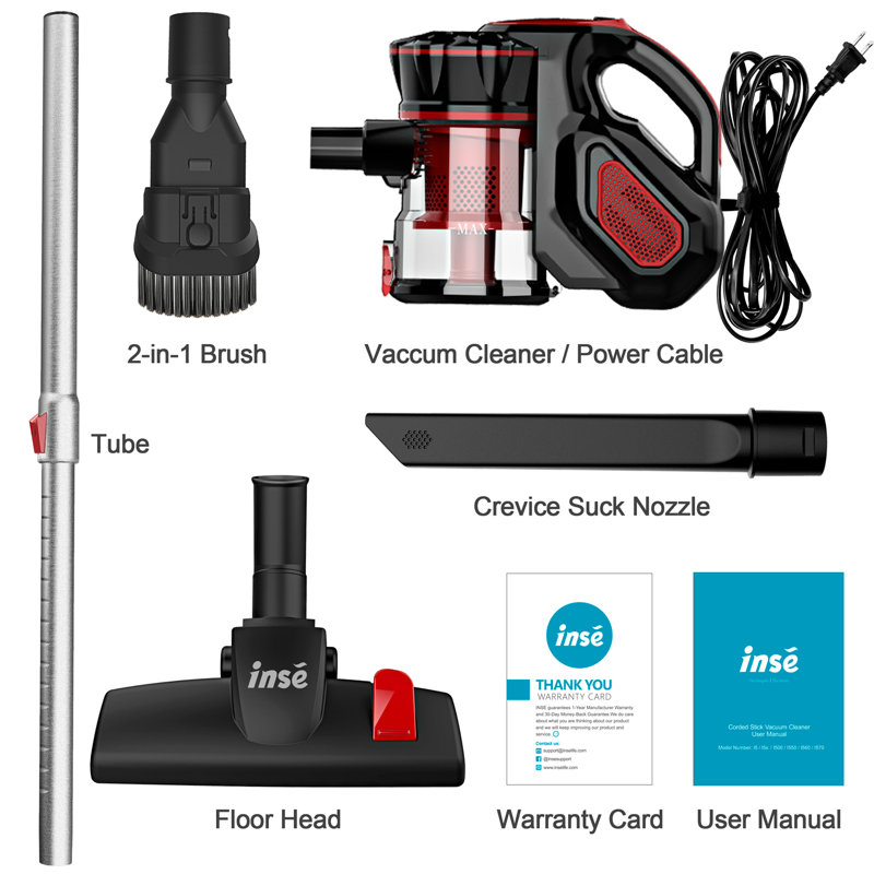 Aspirateur balai sans sac INSE, Rouge