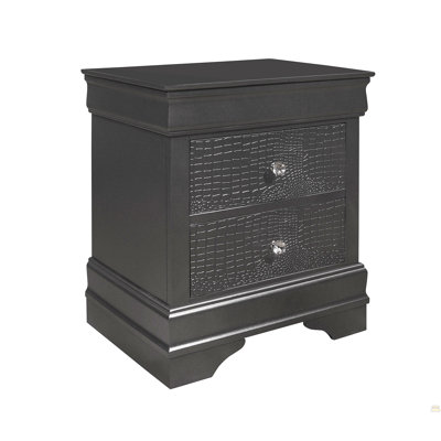 Shaker Crocodile Metallic Grey Nightstand