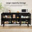 Buffet en rotin naturel avec rangement spacieux, multifonctionnel et robuste pour la salle à manger et la cuisine-487037295-487037292