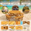 43.3" 8-Person Wooden Picnic Table with 4 Built-in Benches-131279684