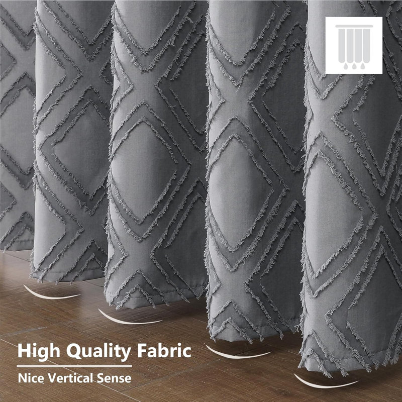 Ensemble de rideau de douche Jacquard, Gris