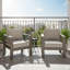 Ensemble de 2 fauteuils de patio en métal toutes saisons de 28 po avec coussins beiges épais et structure kaki-284299798-284299805