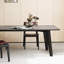 Table en bois massif noir à grande planche minimaliste-887476579