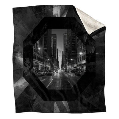 Urban Cityscape Black White Blankets