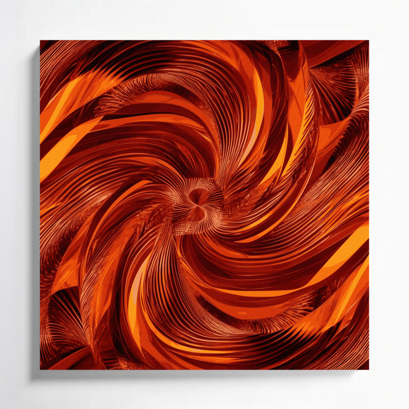 Art mural sur toile rouge Op Art 25, H 8 po x l 8 po