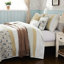 Courtepointe très grand / très grand, jaune, 6 pièces, tissu confortable, avec pièce de coussins à la mode en très grand, mélange, splendide-119105642-119105645