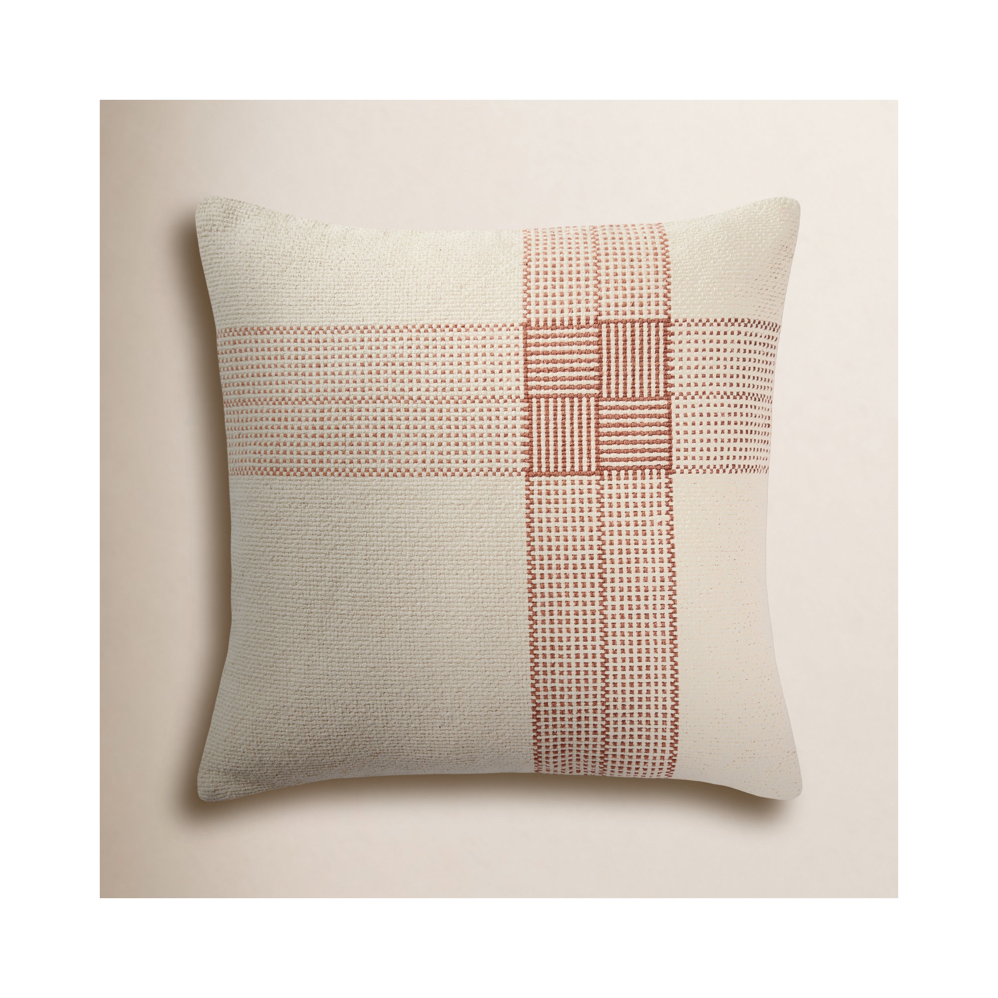 Magnolia Home By Joanna Gaines X Loloi Wells Pillow, Cream/Terracotta, Down