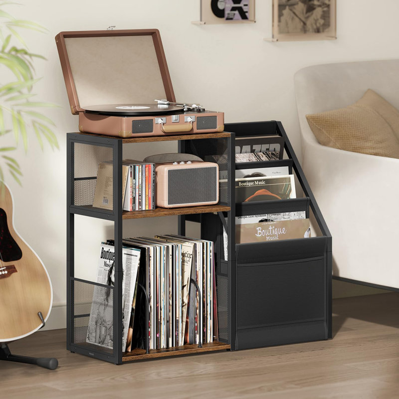 69cm H Media Shelves, Rustic Brown