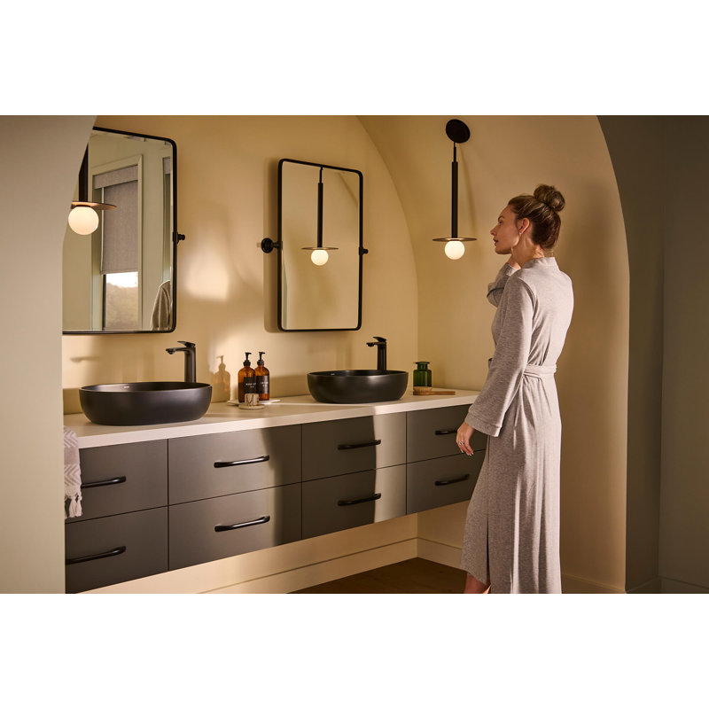 Oval Vessel Bathroom Sink, Black