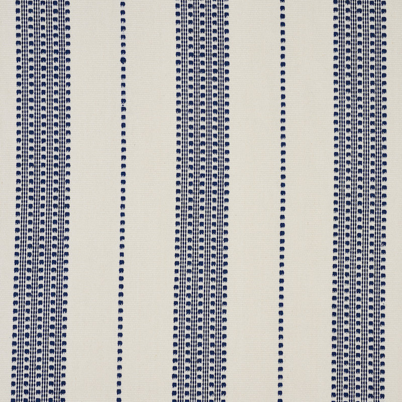 Lubeck Stripe Fabric, Blue/ Dark Blue/ White