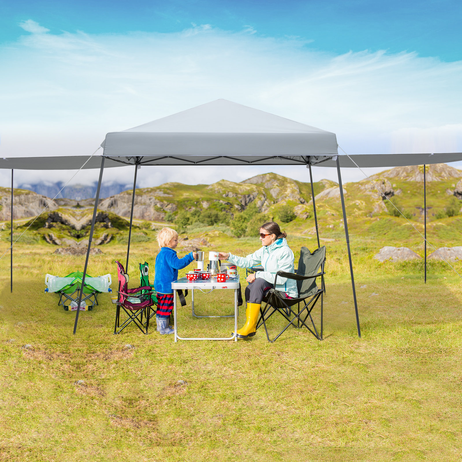 Gymax 20 Ft. W x 10 Ft. D Metal Pop-Up Canopy | Wayfair