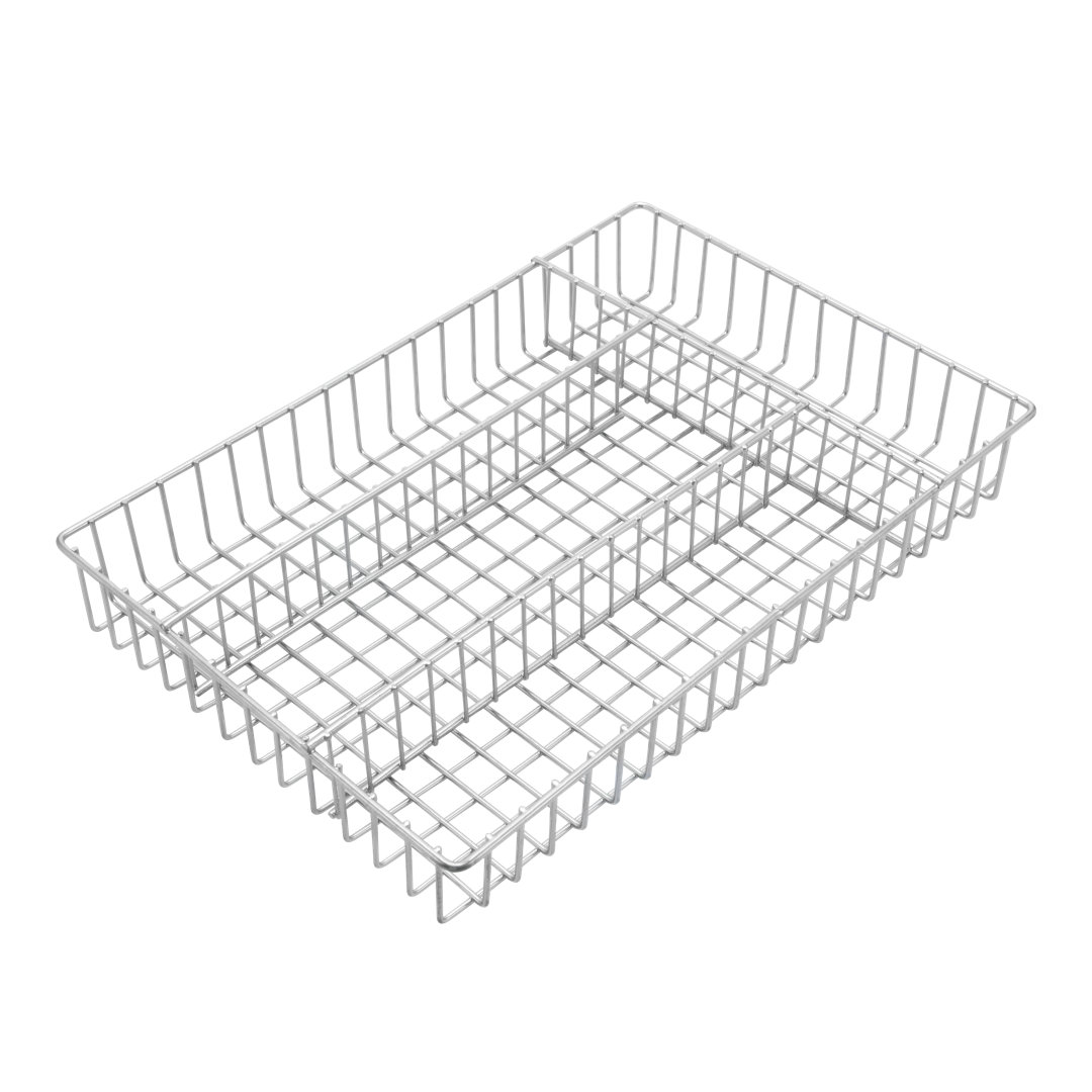 Knowles Metal Wire Plated Kitchen Flatware 2"H x 10"W x 14.25"D Drawer Organizer Rebrilliant