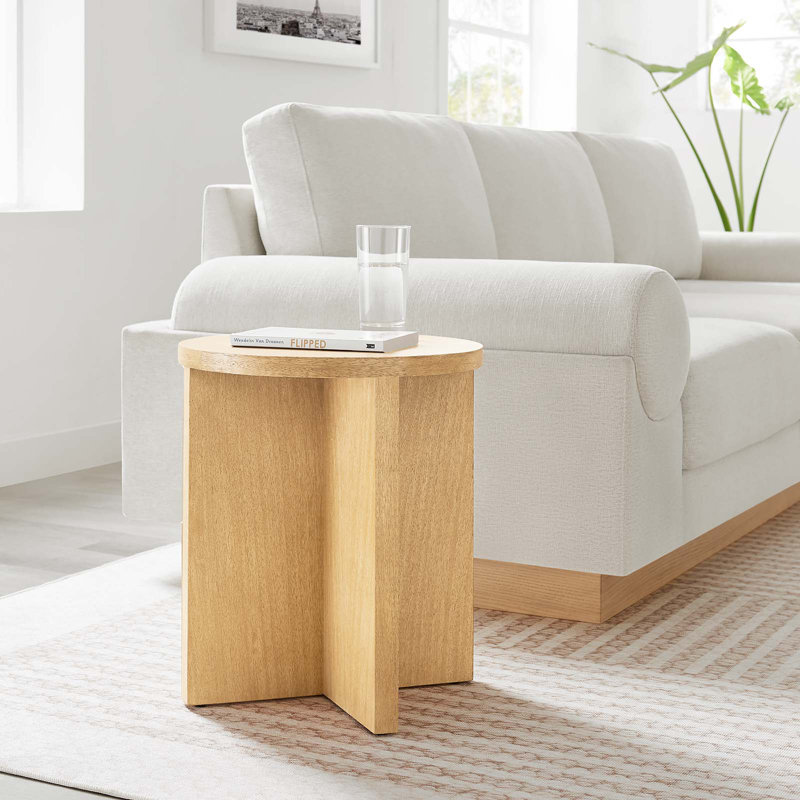 Modway Silas Solid Wood End Table, Natural Wood