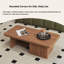 Table basse moderne en noyer moderne avec base sculpturale et plateau de table spacieux