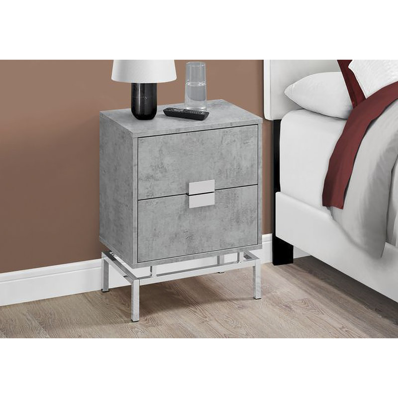 Lieber Nightstand, Gray, Silver