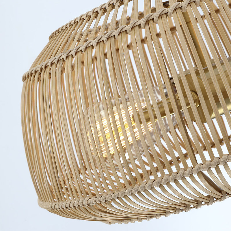 Plafonnier semi-encastré 2 lumières Tamil, L 14 po - 2 douilles