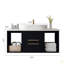 Modern 39.4-In Wall-Mounted Bathroom Vanity With Oval Ceramic Sink Floating Vanity Multi-Layer Solid Wood Cabinet Soft-Close Drawers Open Shelf Storage