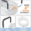 4 Inch Raised Soft Close Plastic Toilet Seat With Support Handles (White)
