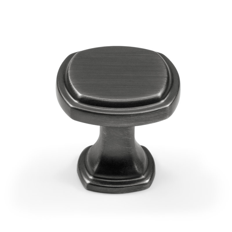 Nouvelle collection Bouton carré géométrique argent antique de 1 1/10 po de longueur, Nickel
