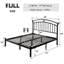  Lit plateforme double en métal avec tête de lit de style victorien, lattes en acier robustes, rangement sous le lit de 12 po, assemblage facile, noir-2105162895-2105162894