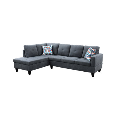 Velvet L-Shaped Sectional Left Hand Facing