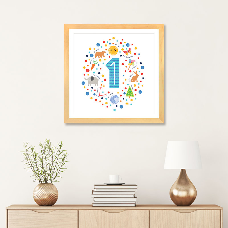 1 - Impression sur papier, Papier avec cadre beige, Blanc, H 24 po x l 24 po x p 1 po