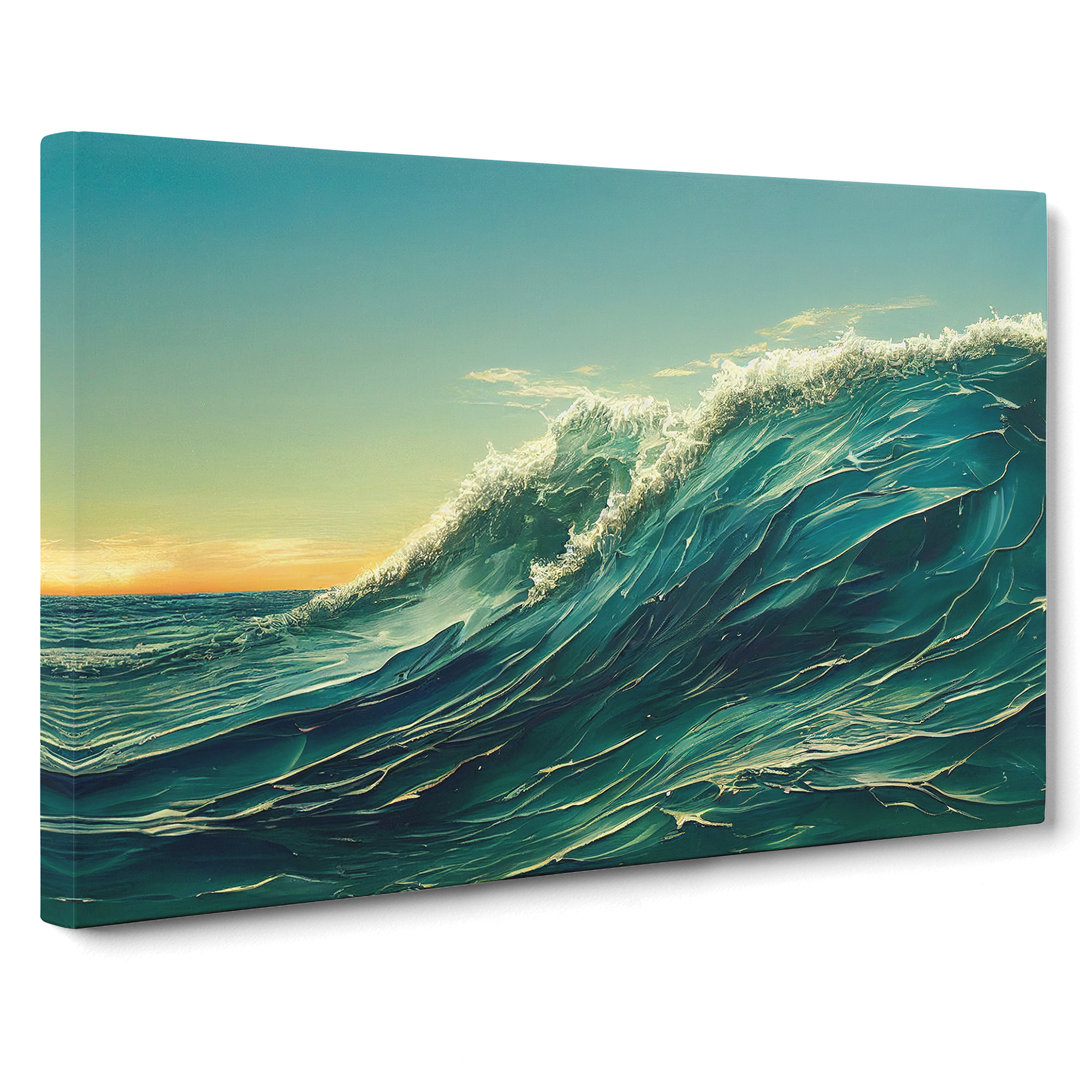 Ocean Wave Sunrise Vol.2 - Wrapped Canvas