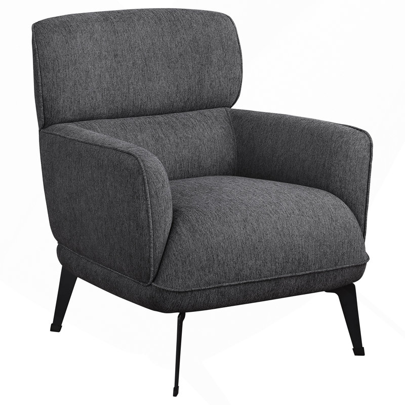 Chaise d'appoint grise avec pieds en métal