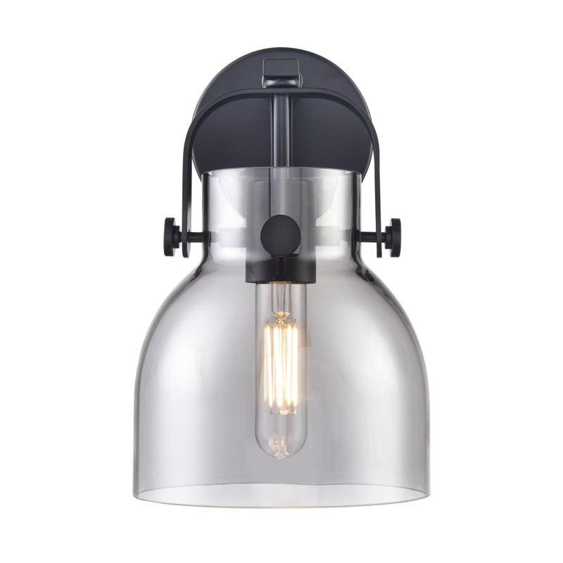 Applique murale 1 lumière 6 po Skycrest, Plaqué couleur fumée, Noir mat