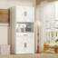 Armoire de cuisine 71 en acier blanc avec grand comptoir et tiroirs 71