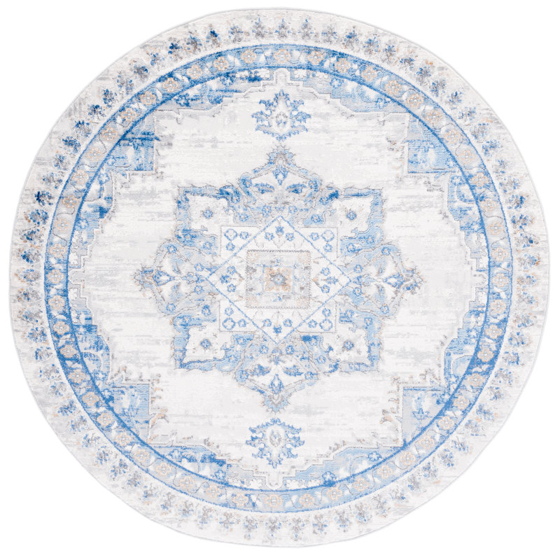 Dishita 100 Performance Oriental Rug, Round 6'7"