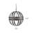 Gray Galvanized Metal 4-Light Open Orb Chandelier, 20-Inch Industrial Ceiling Fixture