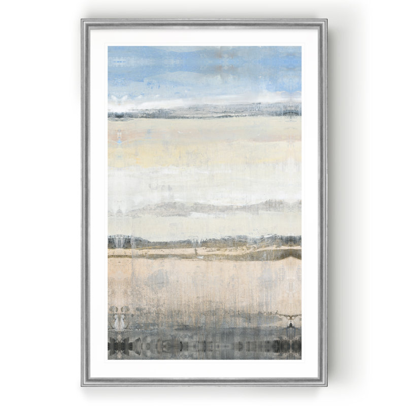 E Transitional Space I - Matted and Framed Under Acrylic Glass, Large Living Room Wall Art, 30.5" H x 42.5" W x 1.5" D