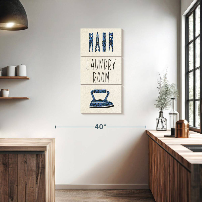 Affiche bleue, H 38 po x l 18 po