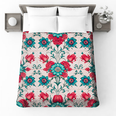 Couvre-lit matelassé à motif floral